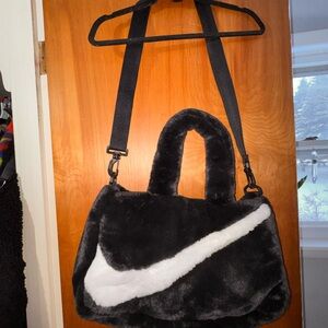 Nike Fuzzy Black and White Shoulder Bag